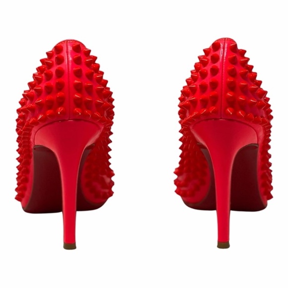 Christian Louboutin Patent Paris Pigalle Spike Pumps 100 mm Size 35.5 - Picture 3 of 4